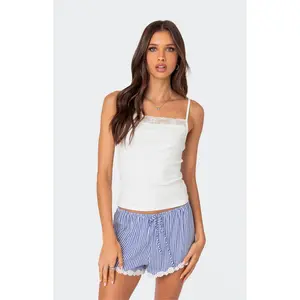 Edikted Women's Gretchen Lace Trim Tank Top