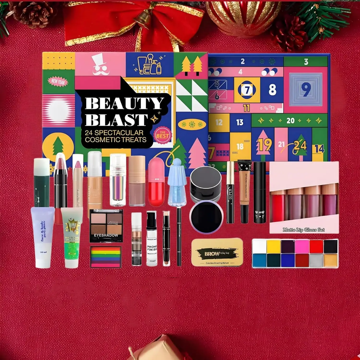 24 PCS Complete Makeup Kit Box 2026 Valentine's Day Gift Set for Women Beauty & Cosmetic Calendar Full Kits
