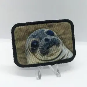 Awkward Seal meme 2"x3" morale patch with hook and loop backing removable