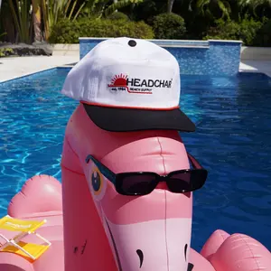 HeadChair Retro HeadChair Beach Supply Hat - Classic Black & White Cotton with Red String - Sun Protection & Comfortable Wear