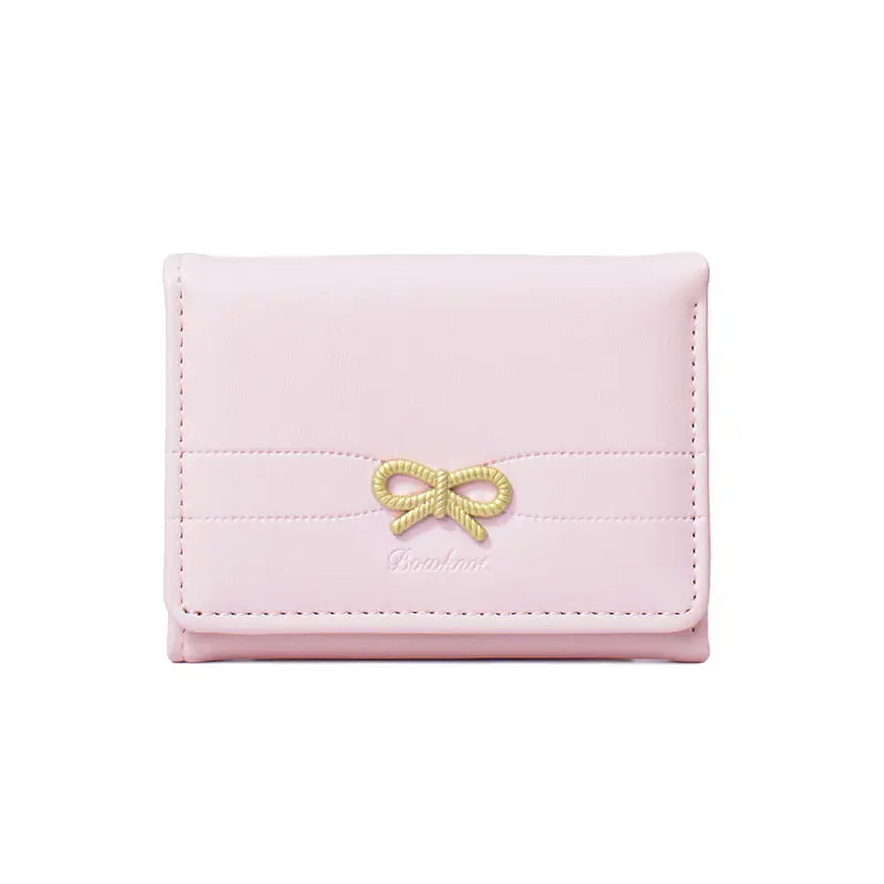 Girls Cute Bow Wallet with 7 Card Slolts ID Window for Women Girls,Multi Slot Card Holder, Credit Card Organizer, Zipper Card Holder, Card Storage, Cardholder