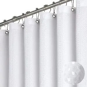 Luxury Hotel-Grade White Shower Curtain - Heavy Duty Thick, 72x72 Inches with Hooks, High Quality Bathroom Liner, Home, or Hotel Bathrooms - Premium Soft Cloth Shower Curtain for Modern Bathrooms