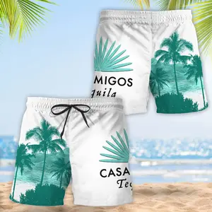 Casamigos Tropical Flag Hawaiian Shorts Summer Beach Shorts, Swim Trunks Men Underwear