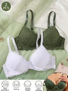 Mimilemon Elegant Lace Push-Up Push up bras for women Lingerie Anti-Sagging Comfortable Bra for Daily Wear or Special Occasions Seamless Design Supportive Womenswear Style Everyday