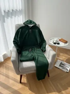 Forest Green Heavyweight Hoodie & Jogger Lounge Set - Cozy & Durable Fabric for Casual Outings & Lounging - Clothes