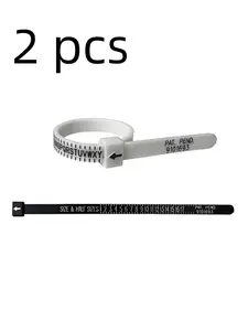 2pcs Ring Size Measurement Tool, Manual Finger Measuring Instrument for Jewelry, Portable, Accurate and Half Sizes, Suitable for Jewelers and Individuals