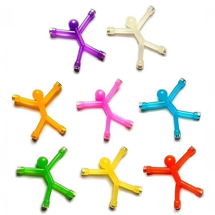 10Pcs Colorful Magnetic Humanoids for Kids .Flexible Fridge Magnets & Fidget Toys, CreativeMagnetic Characters, Suitable for FunDecorations on Refrigerators, Whiteboards orOffices