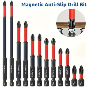Magnetic screwdriver bit set 1/ 4inch hexagonal handle anti-slip drill bit suitable for electric impact drills/manual tools, cross-head bits, etc. Professional tool set Drill Bit Sets