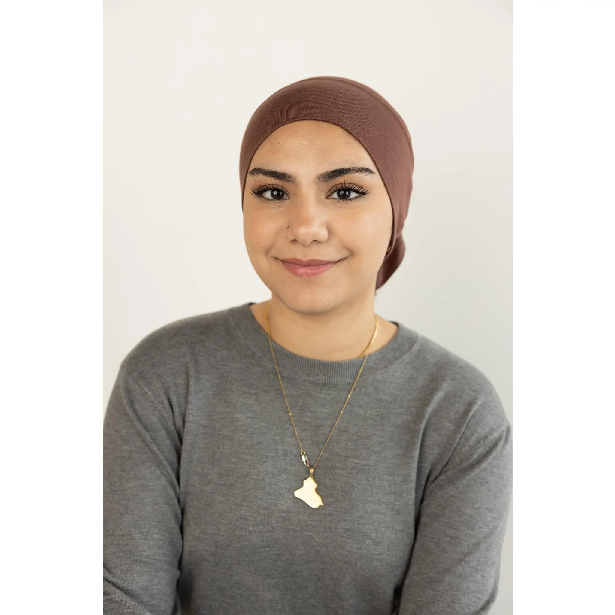 Jersey Under Scarf Tube Cap - Chocolate Brown