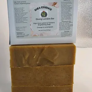 Ekong Lumière Bar Kojic Acid Lemon & Turmeric Brightening Soap 5 oz for Radiant Skin Care