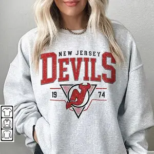 Vintage 90s New Jersey H0ckey Sweatshirt, New Jersey H0ckey Unisex t-shirts, long-sleeved t-shirts , gifts for Devils H0ckey fans