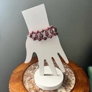 Pink Rhodonite Crystal Bracelet