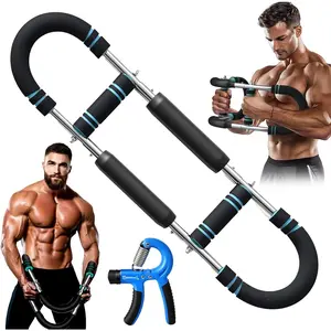 ?? Twister Arm Trainer & Grip Strengthener Set - Adjustable 80-110lbs Chest/Arm Workout Equipment + Forearm Exerciser