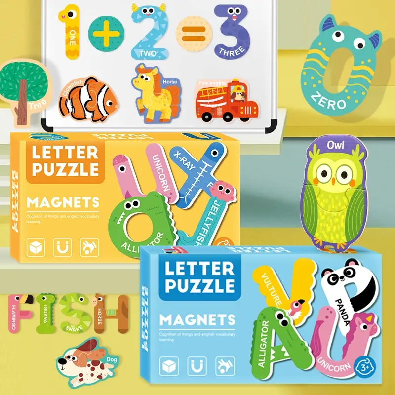 Large Magnetic Alphabet Colorful Abc Animal Shape Toy, Refrigerator Magnets, Preschool Education Set, Magnetic Cognitive Puzzle, Alphabet Learning, Alphabet Puzzles, Letter Puzzle, Math Learning Tools, Learning Materials