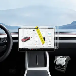 Tesla Model 3/Y (2017-2026) Tempered Glass Screen Protector with Dust-Free Application Tool, HD Clear, Anti-Scratch & Easy Installation