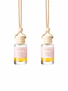 SALE NOW AURA 2 Car Air Freshener Diffuser 8ml – Long Lasting Hanging Auto Fragrance with Natural Wood Cap, Premium Glass Bottle, Strong Aroma for Car, Office & Small Spaces – Dragon Blood, Vanilla, Mahogany & More