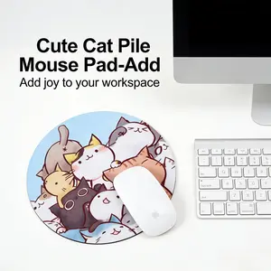 Fashion Cartoon Round Mouse Pad, Anti-Slip Rubber Base, Computer Gaming Mouse Pad, Small Desktop Mat for Girls and Ladies, 7.87 Inches