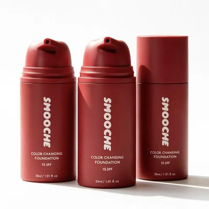 3 Pack SMOOCHE Color Changing Foundation SPF15, Hydrating Skin Adaptive Liquid Foundation, Lightweight Natural Makeup Base