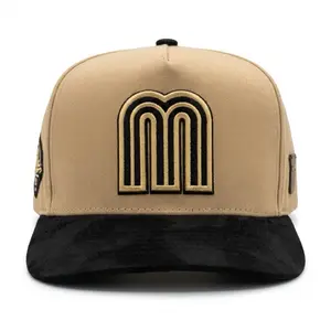 Nuevo Imperio Mexico M SnapBack Hat-Khaki Black Hat Rooster Edition