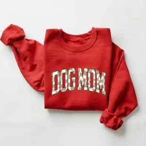Dog Mom Sweatshirt – Retro Full Color Print Crewneck, Cute Dog Mama Gift