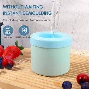 Small Ice Maker Cup, Cylindrical Silicone Ice Cube Mold, Mini Ice Maker Cube Tray, 60 Ice Cubes, Kitchen Utensils vegetable chopper Blue-Green