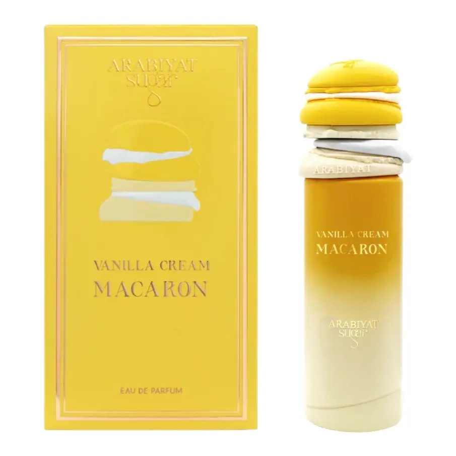 Arabiyat Sugar | Macaron | Vanilla Cream | Unisex Fragrance | 100 ML 3.4 OZ | Eau De Parfum | Banana - Chantilly Cream & Vanilla