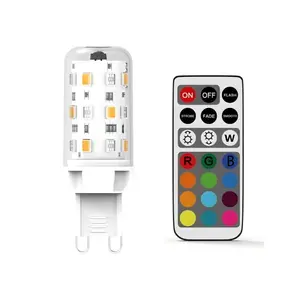 G9 LED Light Bulb 2.5w Dimmable RGB Warm Changing Remote Control Equivalent to 25w Halogen G9 Base 3000k Tubular Bi-Pin