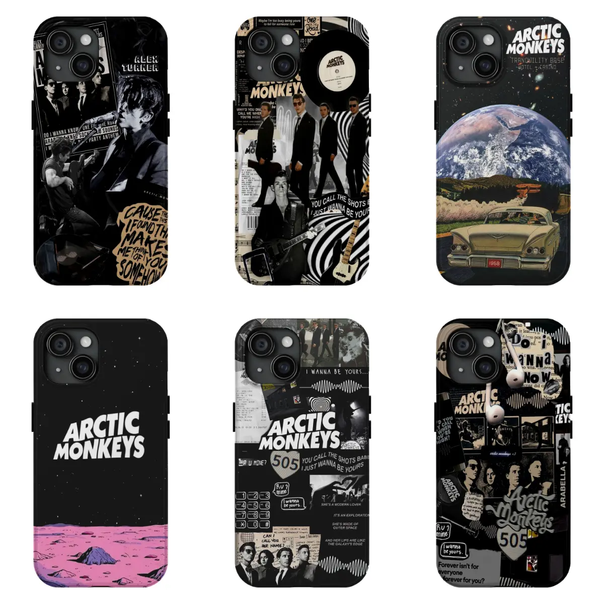 Arctic Monkeys Vintage Character Print Phone Case, Durable Casing Cover for iPhone 17/16/15/14/13/12/11 Pro Max Plus Air, Shockproof Anti-Fall Protection, Unique Design Gift