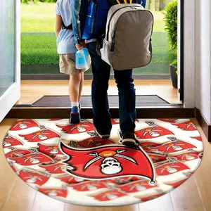 Tampa Bay Buccaneers Fan Mat with Team Logo and Skull Flag Design, Absorbent Non-Slip Fleece Material for Bathroom and Entryway, Nfl Team Decor in Multiple Sizes