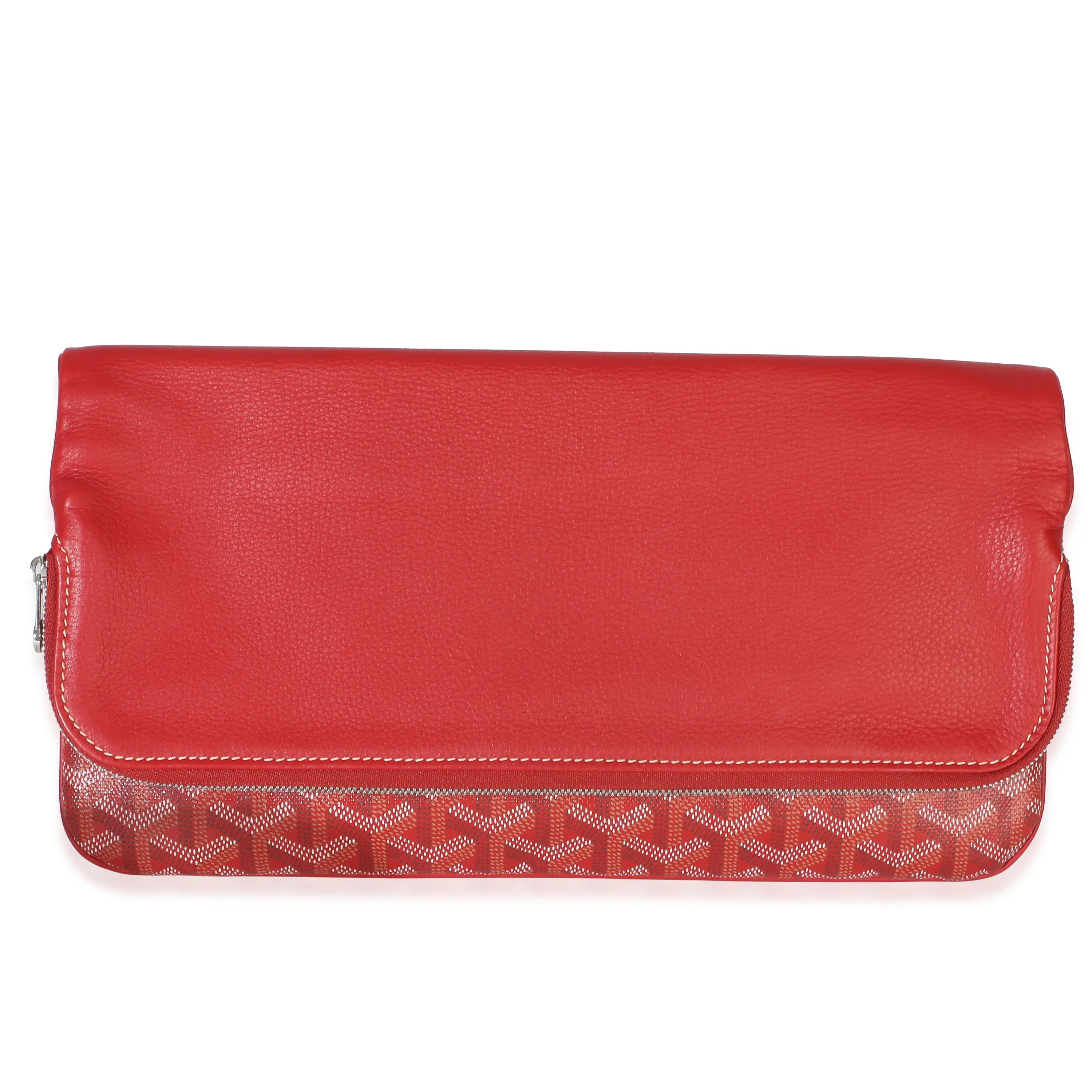 Pre-owned Coated Canvas Clutches & Wristlets Red Goyardine Canvas Sainte Marie Clutch