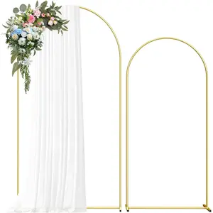 Arch Backdrop Stand, 7.2FT+6FT Wedding Arch Frame, Balloon Arch Backdrop Stand Set of 2, Gold Wedding Arch Backdrop Stand for Wedding Birthday Baby Shower Graduation