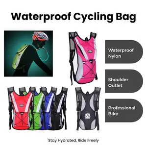 Waterproof Cycling Bag - Nylon 2L Water Bag Backpack for Trail Running & Training - Shoulder Outlet Design for Runners & Vests