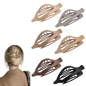 Bestselling Hair Clip Set: Back-of-Head Sandblasted Claw Clip, Shark Clip, Non-Painful Flat Duckbill Clip, Abalone Clip