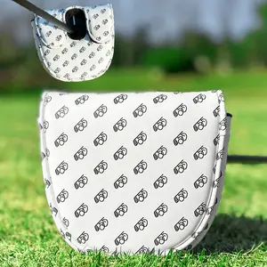 1pc Putter Golf Putter Head Cover, Printing Style, PU and Cushioned, Magnetic Closure, Scratch-Resistant, Compatible with Putter Accessories, Golf Equipment
