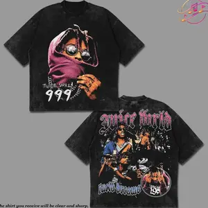 999 Godzilla Graphic Premium Acid Washed Cotton T-Shirt For LLJW Fans, 999 Hip-Hop Shirt, Lucid Dreams Album Merch, Legends Never Die Fan Graphic Tee, Concert Music Outfit 9N2