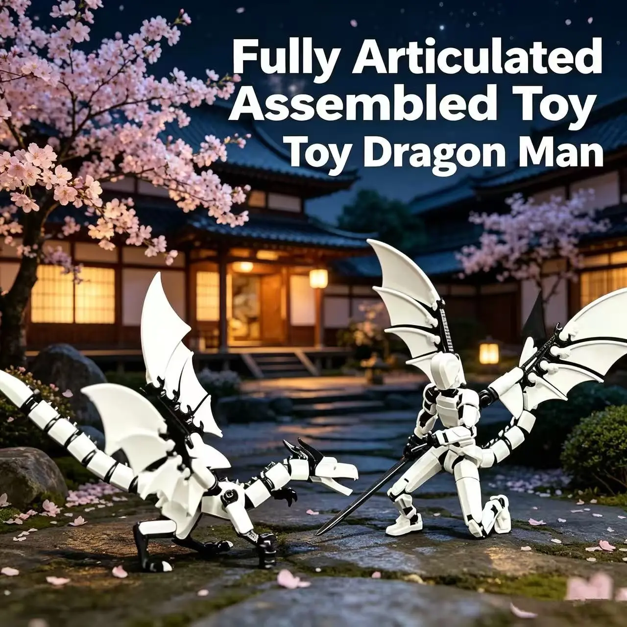 3D Printed Dragon and Human Dual-Shape Action Figure with Fully Movable Joints, Articulated Figurines, Unique Gift Choice for Collectors and Fans