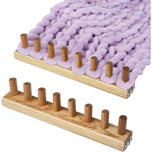 31.5'' Chunky Blanket Loom,Chunky Yarn  Loom,Chunky Yarn Loom for Blankets,Square Knitting Loom,Design Engraving Patterns Loom