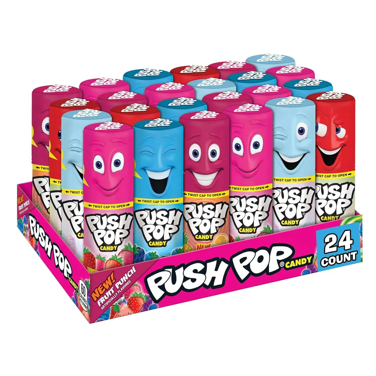 Push Pop Easter Candy Variety Pack 24Ct Individually Wrapped Lollipops in Assorted Flavors Full Size Fun Hard Candy for Birthday Parties Easter Basket Stuffers Egg Fillers Party Favors - Sweet, Snack, Candies, Wrapped Packs