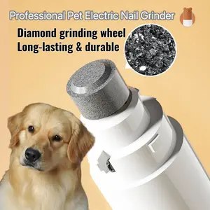 USB Rechargeable Silent Dog Nail Grinder Pet Quiet For Dogs Cats Trimmer Painless Grinding with LED Safety Guard Cordless Electric Grooming Tools Recharge Low Vibration Claw Care Upgraded Bear Shaped Supplies Safe Polisher 2 Speed Adjustable clipper light