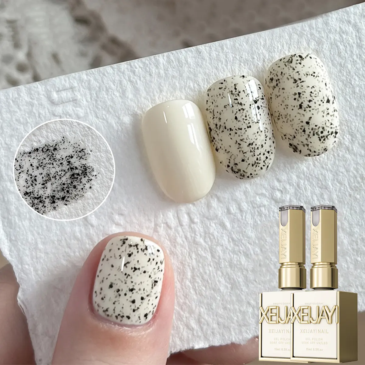 2PCS*15ML No.62+ Eggshell Gel New Popular Nail Art Eggshell Fragment Gel Nail Polish with Milky White 2 Color Set, Salon Nail Art Design Nail Polish Gel Spring Popular Fashion LED Nail Art Shiny Glossy Solid Cutics Manicure