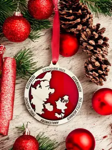 Personalized Denmark Ornament, Denmark Christmas Ornament,  Denmark , Travel Souvenir, Vacation ornament, Denmark Souvenir Study Abroad
