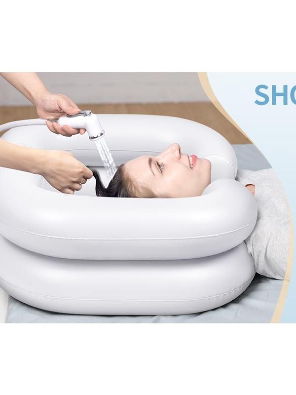 Inflatable Shampoo Basin for Bedridden and Disabled, Portable Shampoo Bowl for Injured, Hair Washing Basin for Childred, Pregnant Woman, Easy Hair Washing at Home