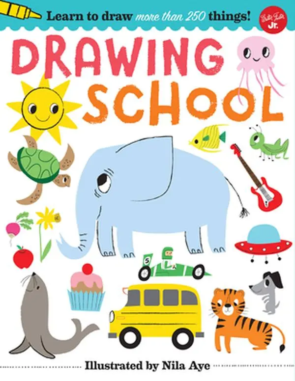 USED Book - Drawing School: Learn to Draw More Than 250 Things! by Walter Foster Junior Creative Team (Paperback) - english