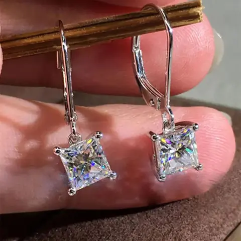 1 Pair Women's Elegant Rhinestone Dangle Earrings, Gorgeous Trendy Drop Earrings, High Quality Earrings, Earrings Dangling, Fashionable Jewelry As Birthday Gift for Girlfriend, Trendy Fashionable Accessories