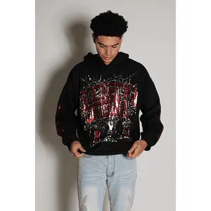 Oryn Black Rhinestone Oversized Hoodie