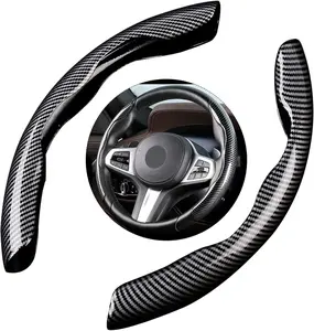 Fit For Honda Civic Accord Carbon Fiber Steering Wheel Cover,Non Slip Carbon Fiber Wheel Cover,Segmented Steering Wheel Protector Universal Fit 14"-15" Standard Size