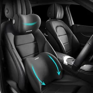Soft Comfortable Memory Foam Neck Pillow and Lumbar Support, Protects Neck and Back, Car Interior Accessories for Optimal Comfort, Neck Headrest