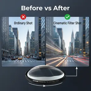 ZHENL 360° Rotating Linear Prism Camera Filter - Tech Accessories with Universal 58-82mm Adapter, Dreamy Motion Blur & Tilt-Shift Effect for Cinematic Portraits, No Post-Editing Needed