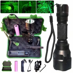 350 Yard Long Range High Power Flashlight with Remote Switch Green Red White Lights Rechargeable Battery Durable Aluminum Alloy for Night Hunting Fishing Camping Men's Gift Convertible Wooden Picnic Table Bench XXL Wide Foldable Cot Mattress Comfort Pro