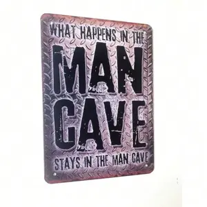 DIY Aluminum Garage Man Cave Wall Art Vintage Retro Sign for Bar Shed Club Decor 12x8 Inch Rustic Home Metal Wall Decor